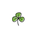 Trifoliate clover doodle icon