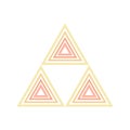 Triforce geometric illusion pink triangle. For t-shirt design
