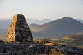 Trig Point and the summit of Moel Y Gest, North Wales, UK Royalty Free Stock Photo