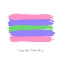 Trigender lgbt vector watercolor flag