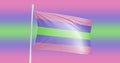 Trigender Pride Flag. Coming out. LGBT symbol. Stop homophobia. Human rights and tolerance. Love concept. 3d rendering