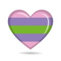 Trigender pride flag in heart shape vector illustration