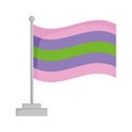 Trigender pride flag isolated on white background Vector Illustration