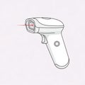 A trigger button on the handle and emitting a red laser beam from the Royalty Free Stock Photo