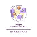 Trigger confirmation bias concept icon