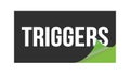 TRIGGERS text written on black green sticker