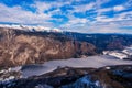 Triglav mountain above Bohinj lake valley in winter time