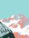 Triglav National Park with Mount Triglav in the Julian Alps Slovenia Art Deco WPA Poster Art