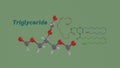 Triglyceride science molecule 3D render illustration Royalty Free Stock Photo