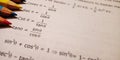 trigonometry formula displayed with multiple colors combination on White paper sheet Royalty Free Stock Photo
