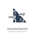 Trigonometry icon. Trendy flat vector Trigonometry icon on white Royalty Free Stock Photo