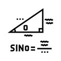 trigonometry math science education line icon vector illustration