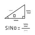 trigonometry math science education line icon vector illustration