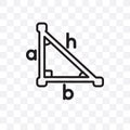 Trigonometry vector linear icon isolated on transparent background, Trigonometry transparency concept can be used for web and mobi
