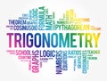 Trigonometry word cloud collage