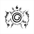Trigrams seal from Naruto. All elements are isolated