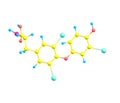 Triiodothyronine molecule isolated on white Royalty Free Stock Photo