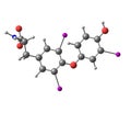 Triiodothyronine molecule isolated on white Royalty Free Stock Photo