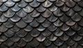 triking design featuring fish scales in various sizes and shapes creating mesmerizing texture that resembles futuristic