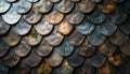 triking design featuring fish scales in various sizes and shapes creating mesmerizing texture that resembles futuristic