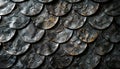 triking design featuring fish scales in various sizes and shapes creating mesmerizing texture that resembles futuristic