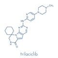 Trilaciclib cancer drug molecule. Skeletal formula