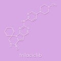 Trilaciclib cancer drug molecule. Skeletal formula