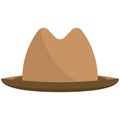 Trilby, squash hat or crushhat hat flat vector isolated