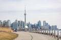 Trillium Park and William G. Davis Trail at Ontario Place, with the CN Tower and skyline in the background