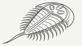 Trilobite fossil close-up, detailed ancient arthropod remains vector design Generative AI
