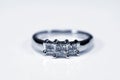 Trilogy diamond white gold ring Royalty Free Stock Photo