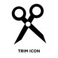 Trim icon vector isolated on white background, logo concept of T