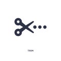 trim icon on white background. Simple element illustration from geometry concept