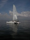Trimaran waiting Royalty Free Stock Photo