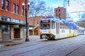 TriMet public transportation at Skidmore Fountain MAX Station in