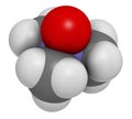 Trimethylamine N-oxide (TMAO) molecule. 3D rendering. Atoms are represented as spheres with conventional color coding: hydrogen (