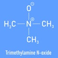 Trimethylamine N-oxide or TMAO molecule. Skeletal formula