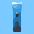 Trimmer blue flat icon for home shave or barbershop