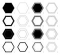 Vectorised scalloped hexagon shapes. Royalty Free Stock Photo