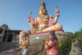 At the foot of the statue of Shiva. Hindu temple Koneswaram Temple. Trincomalee Royalty Free Stock Photo