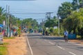 Trincomalee, Sri Lanka, February 6, 2022: View of a busy street Royalty Free Stock Photo