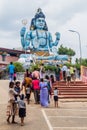 TRINCOMALEE, SRI LANKA - JULY 23, 2016: Statue of Lord Shiva at Kandasamy Koneswaram temple in Trincomalee, Sri Lan