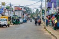 TRINCOMALEE, SRI LANKA - JULY 23, 2016: View of a street in Trincomalee, Sri Lan Royalty Free Stock Photo