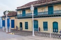 TRINIDAD, CUBA - FEB 8, 2016: Colonial house on Plaza Mayor square in Trinidad, Cub Royalty Free Stock Photo