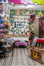 TRINIDAD, CUBA - FEB 9, 2016: Interior of a souvenir shop in the center of Trinidad, Cub