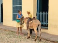 Trinidad, Cuba -Genre sketch with a donkey.