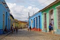 Colorful traditional houses in the colonial town of Trinidad in Cuba, a UNESCO World Heritage site Royalty Free Stock Photo