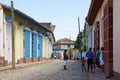 Colorful traditional houses in the colonial town of Trinidad in Cuba, a UNESCO World Heritage site Royalty Free Stock Photo