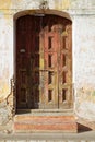 Typical old door decoration in the street of Trinidad, Cuba Royalty Free Stock Photo