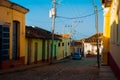 Trinidad, Cuba. Local street with traditional Cuban houses.